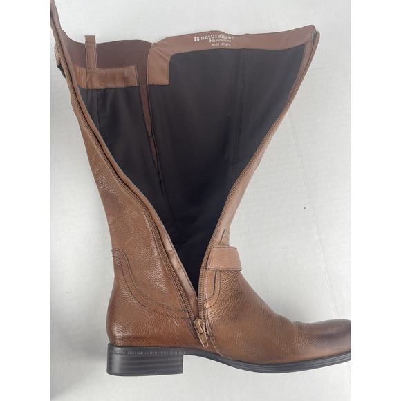 Naturalizer Boots Womens 8 Joylynn Tall Riding Brown Leather N5 Comfort Knee-Hi - Picture 6 of 7